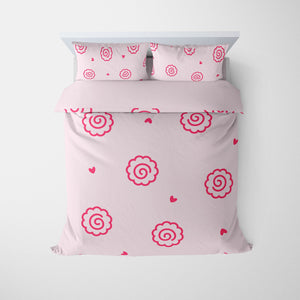 Narutomaki Fishcake Hearts Comforter Set Bedding