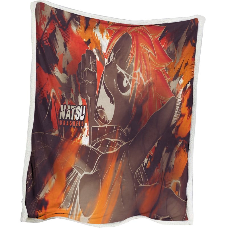 Fairy Tail Natsu Dragneel Color Embossed Anime Blanket