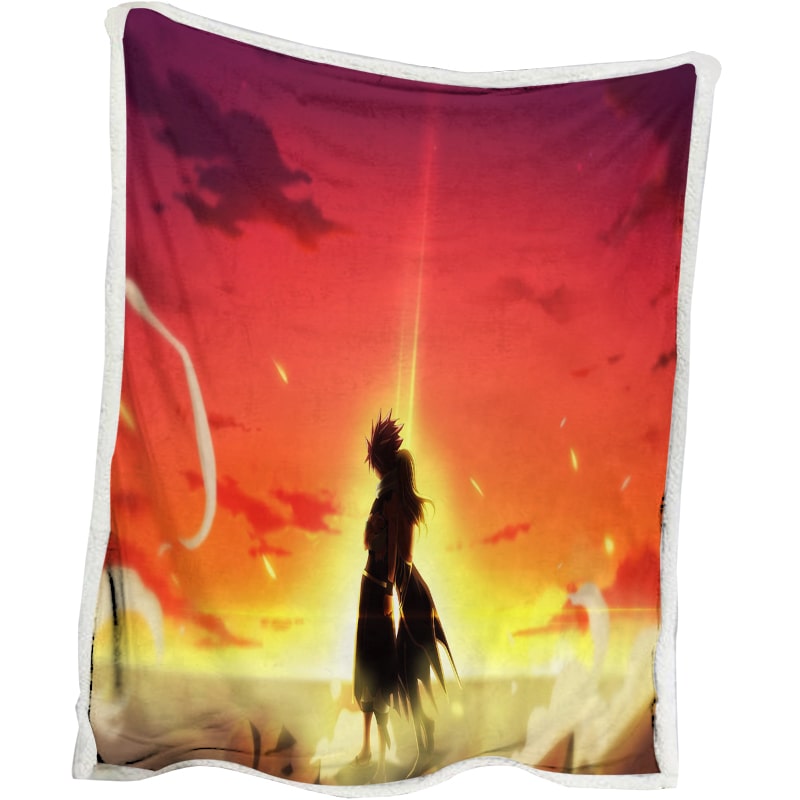 Natsu Dragneel Reversible Embossed Scenery Fairy Tail Blanket