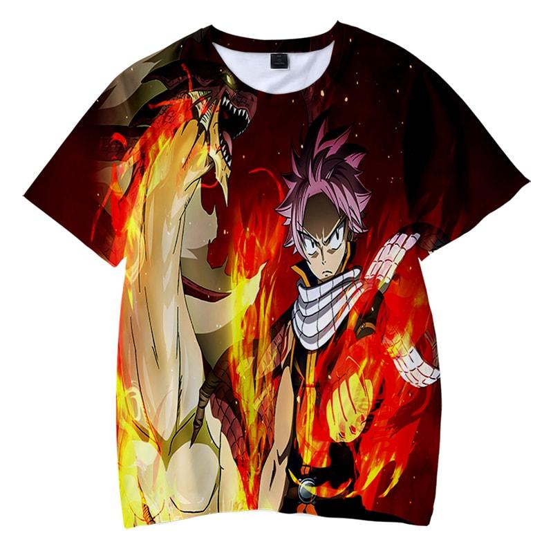 Natsu Igneel Premium Brushed Dragon Slayer Fire Fairy Tail T-shirt