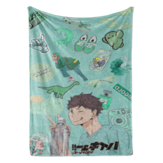 Oikawa Hip Gen Z Look Haikyuu Throw Blanket