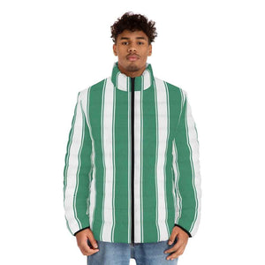 Ojai Green Stripes Puffer Jacket