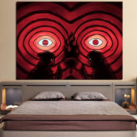 Peace between Hashirmam Senju and Madara Uchiha Canvas-Naruto-Black,Canvas,Hashirama,Naruto,Red,Uchiha Madara