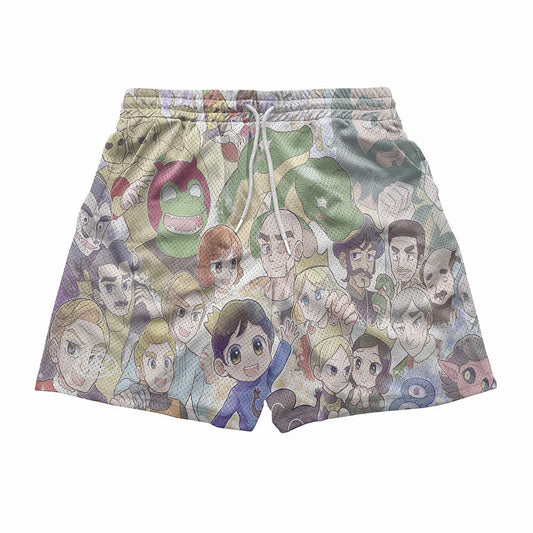 Ousama Ranking All Over Brushed Bojji Mesh shorts