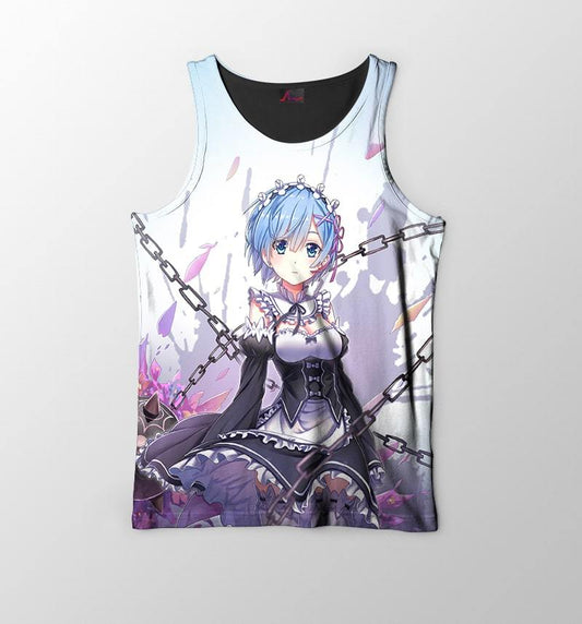 Re Zero Rem Chains of Fate Embossed Re Zero Tank Top