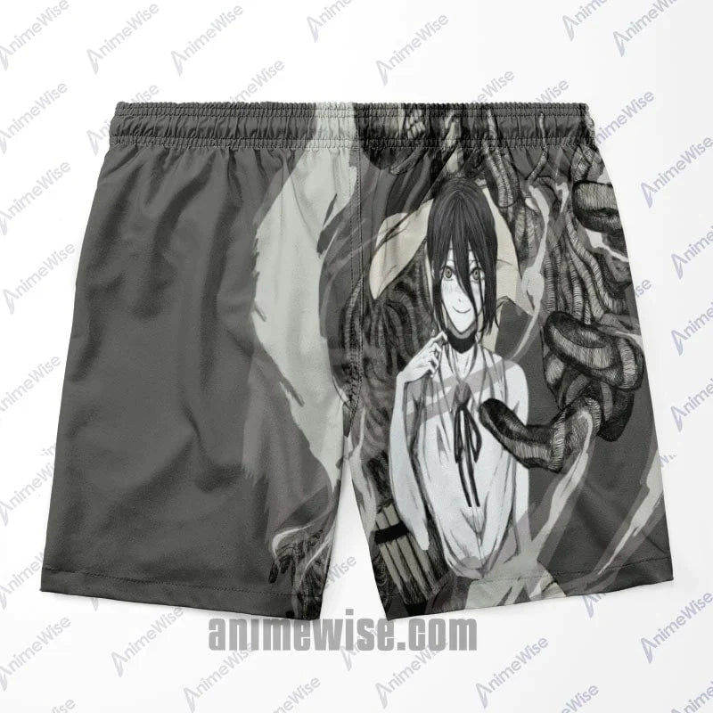 Chainsaw Man Hip Fusion Grafiti Embossed Reze Shorts