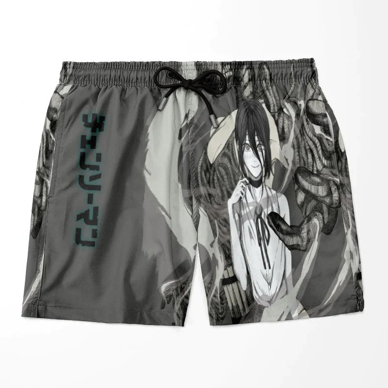 Chainsaw Man Hip Fusion Grafiti Embossed Reze Shorts