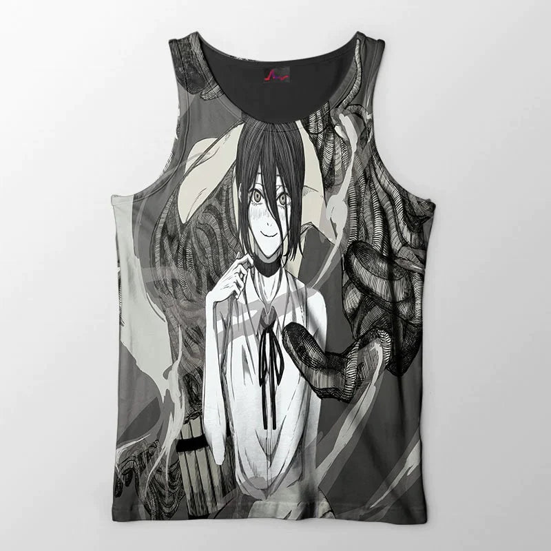 Chainsaw Man Reze Bomb Devil Fusion Graffiti Embossed Tank Top