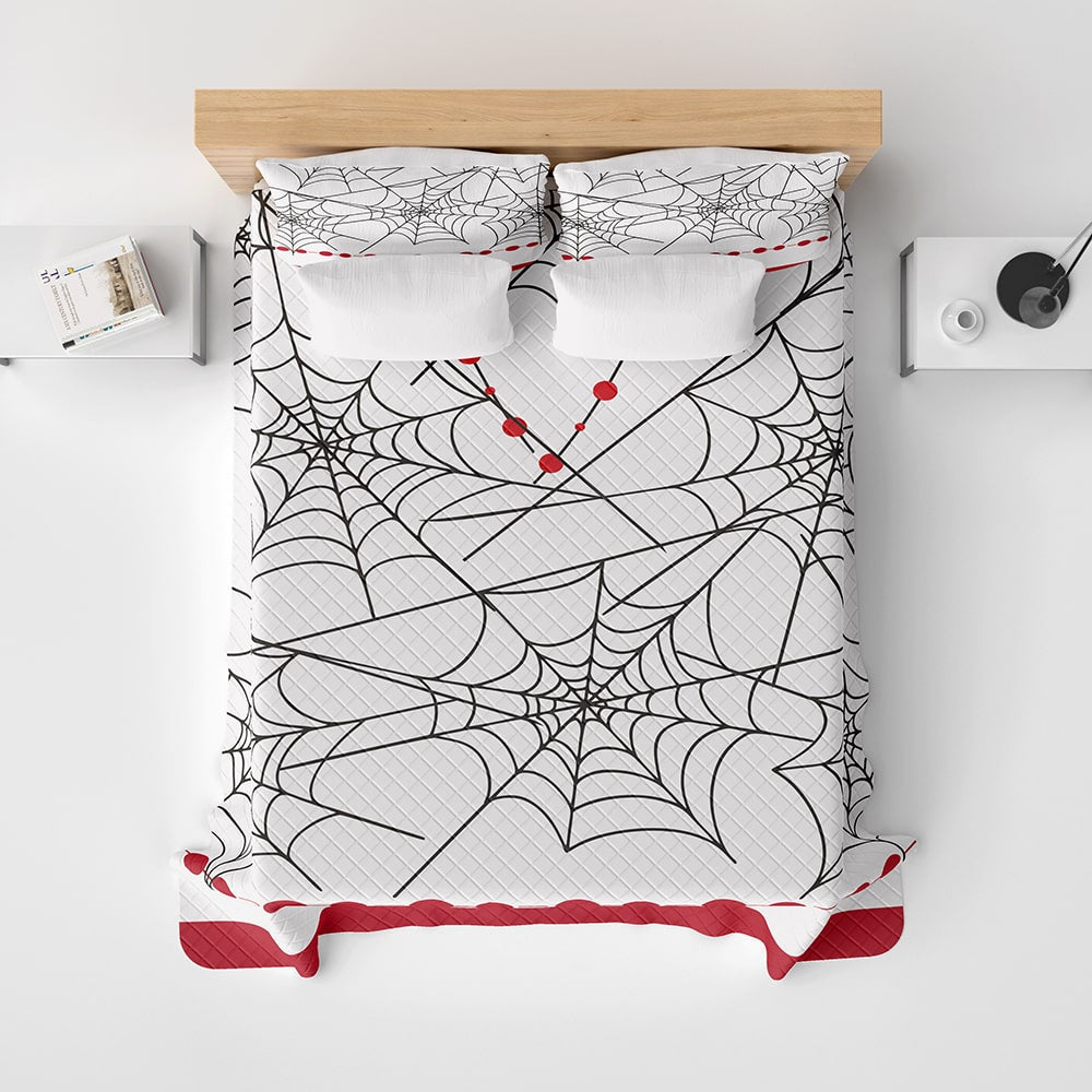 Rui Demon Slayer Web Brushed Pattern Bedspread Quilt Set