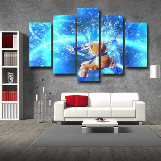 SSJ Goku Blue 3D Printed Goku Canvas