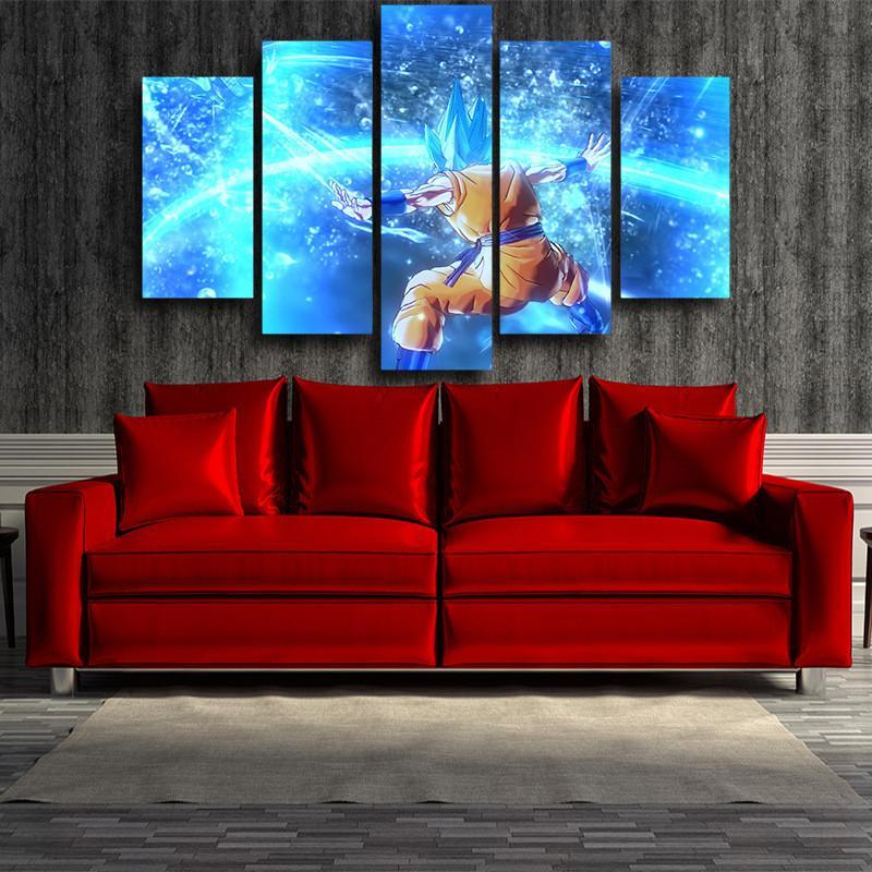 SSJ Goku Blue 3D Printed Goku Canvas