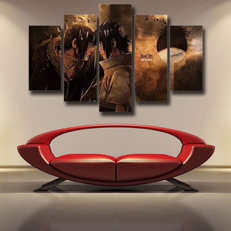 Sad Itachi And Sasuke Naruto 3D Printed Naruto Canvas-Naruto-Black,Brown,Canvas,Itachi Uchiha,Naruto