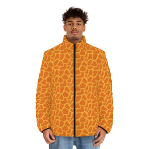 Giraffe Skin Pattern Safari Puffer Jacket