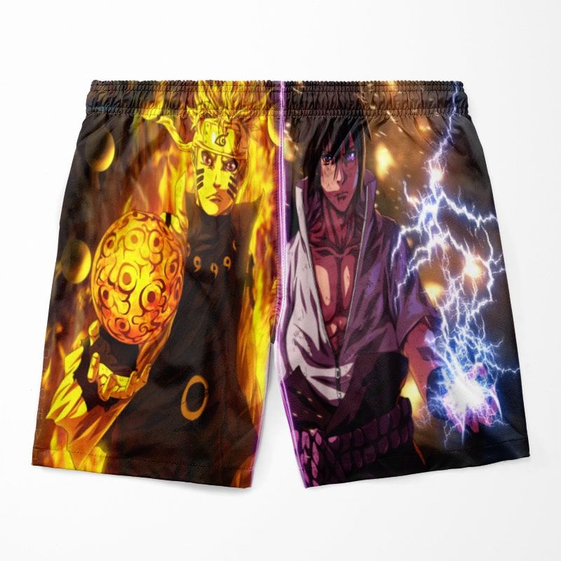Sasuke Naruto Rasingan Chidori Brushed Swim Trunk-Board Shorts-Board Shorts,meta-size-chart-swim-trunks-size-chart,Naruto,Naruto Shippuden,Sasuke Uchiha,Shorts