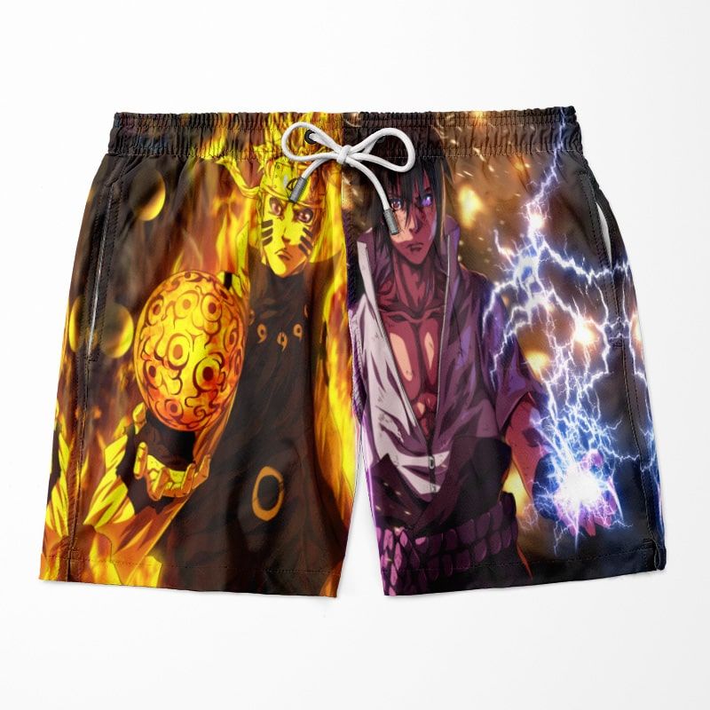 Sasuke Naruto Rasingan Chidori Brushed Swim Trunk