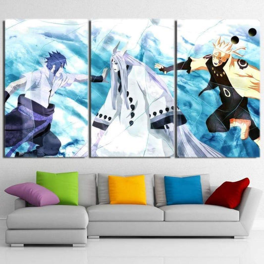 Sasuke Naruto Kaguya vs Naruto 3D Printed Naruto Canvas-Naruto-Blue,Canvas,Kaguya,Naruto