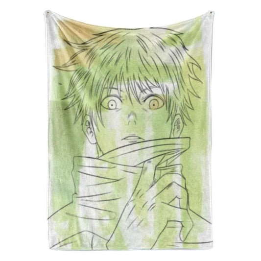 Satoru Gojo Double Sketch Brushed Jujutsu Kaisen Plush Fleece Blanket
