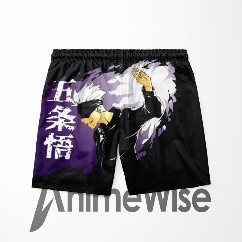 Satoru Gojo Cool Hip Sorcerer Style Jujutsu Kaisen Shorts-Board Shorts-Board Shorts,Jujutsu Kaisen,meta-size-chart-swim-trunks-size-chart,Satoru Gojo,Shorts,Swim Trunks