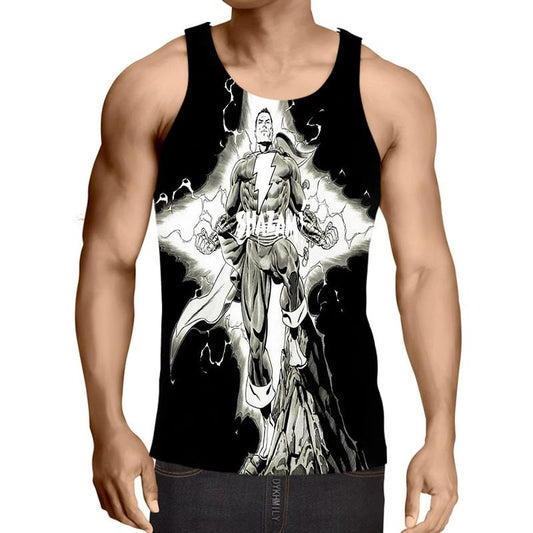 Shazam Dark Comic Breakout Superhero Tank Top