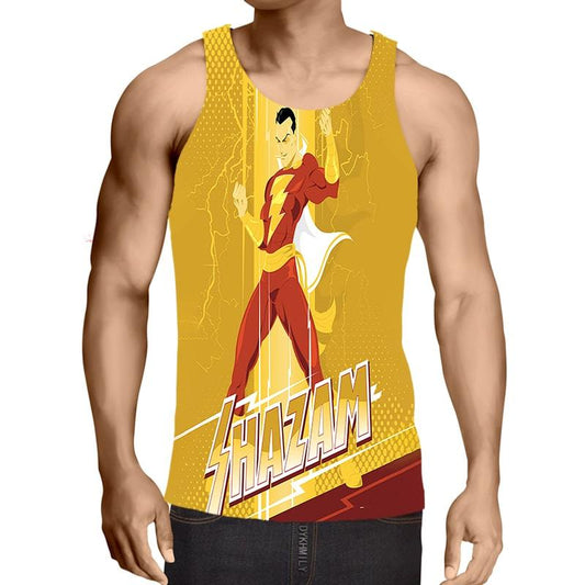 Shazam Gold Power Style Glow Style Tank Top