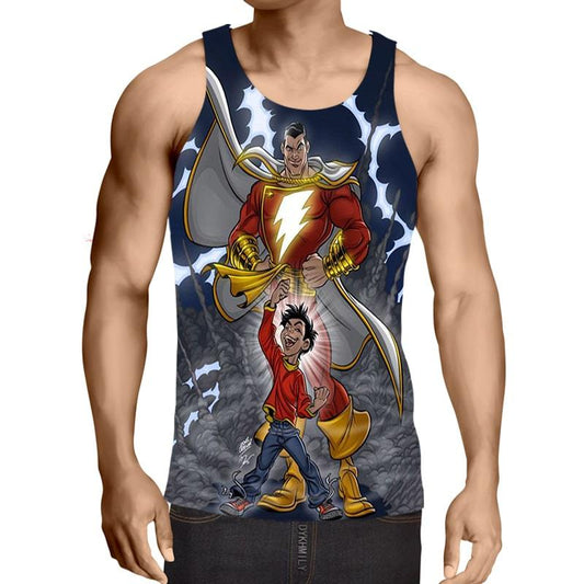 Shazam Lightning Blue Power Style Tank Top