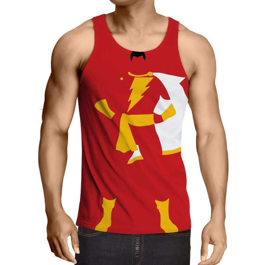 Shazam Red and Yellow 3D Printed Shazam Tank Top - Anime Wise