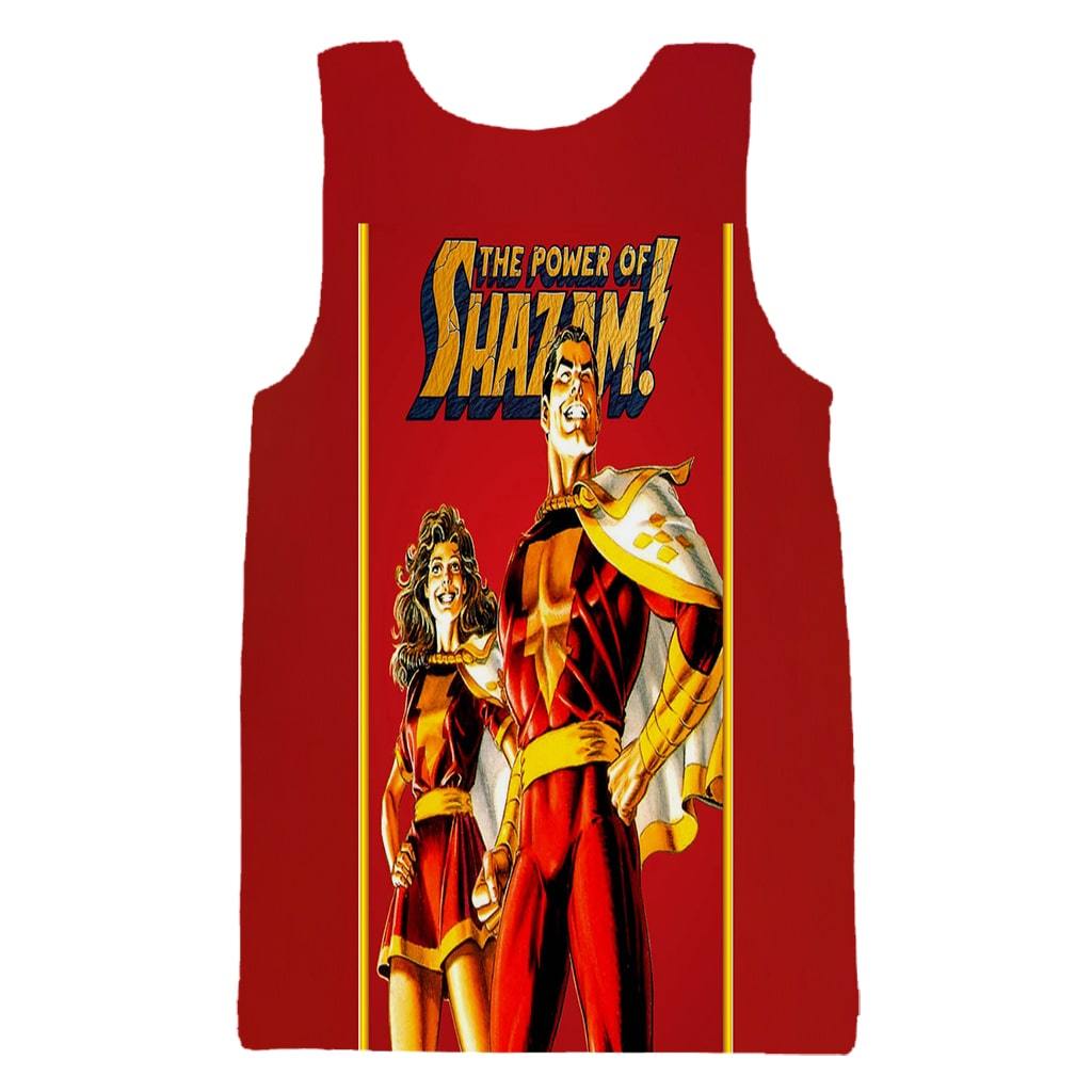 Shazam The Power Couple Red Gold Tank Top