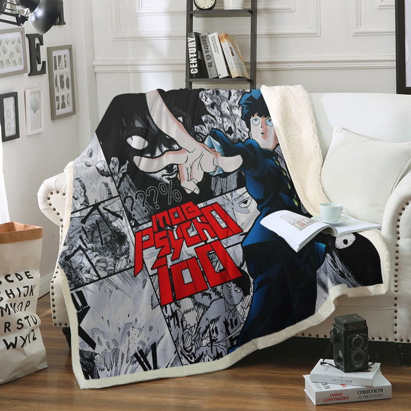 Shigeo Kageyama Manga Style Anime Mob Psycho Blanket