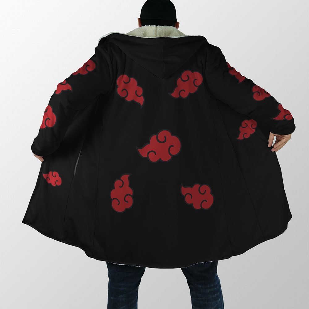 Naruto Akatsuki Cosplay Pattern Hooded Cloak Coat