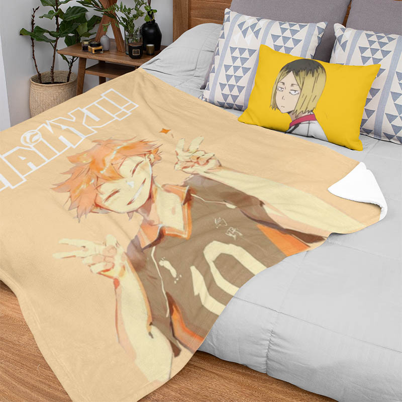 Shoyo Hinata Kawaii Look Haikyuu Throw Blanket