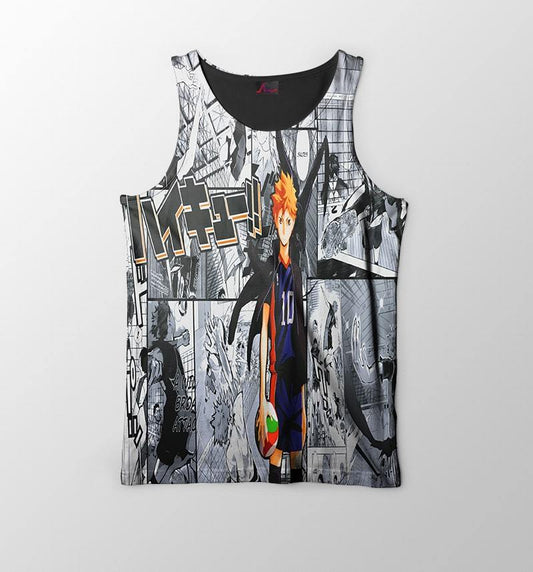 Shoyo Hinata Manga Art Embossed Vine Down Haikyuu Tank Top