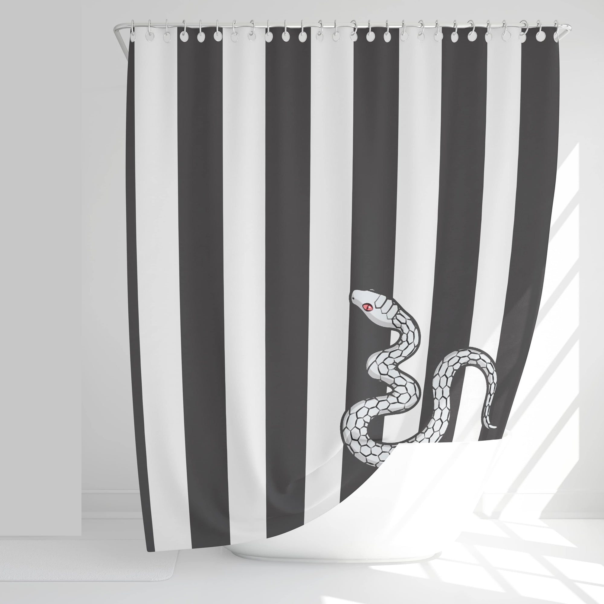 Snake Hashira Classic Stripe Slayers Pattern Shower Curtains