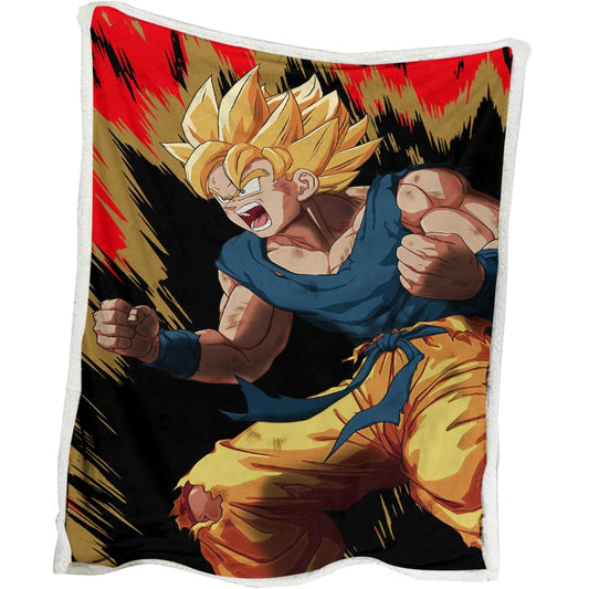 Son Goku Super Saiyan Energy Level Up Dragon Ball Blanket