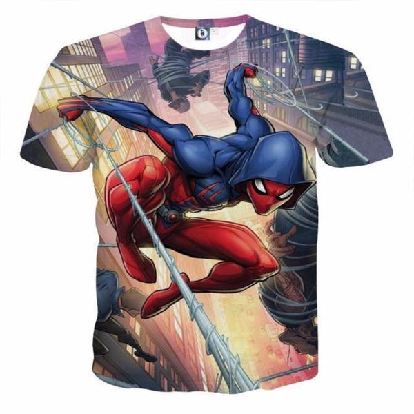 Spiderman Tee 3D Printed Alternated Spiderman T-Shirt