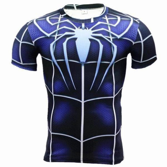 Spiderman Tee 3D Printed Blue White Bold Spiderman T-Shirt