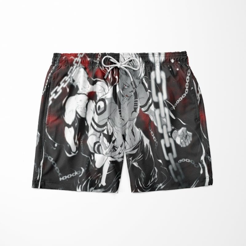 Sukuna Chains of Hell Swim Trunks - Jujutsu Kaisen Shorts