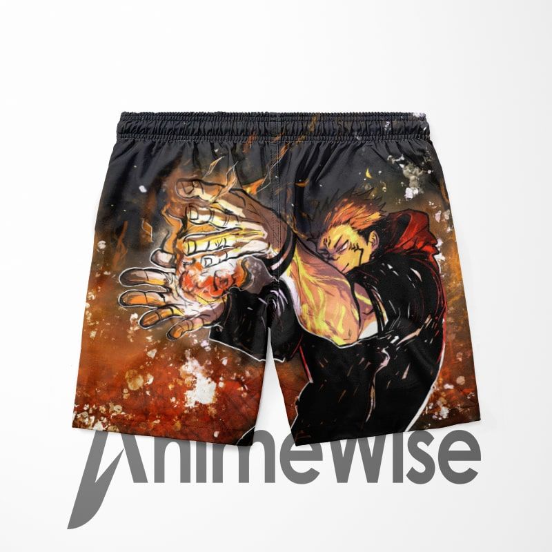 Sukuna The Cuse King Fire Ball Jujutsu Kaisen Shorts-Board Shorts-Board Shorts,Jujutsu Kaisen,meta-size-chart-swim-trunks-size-chart,Shorts,Sukuna,Yuji Itadori