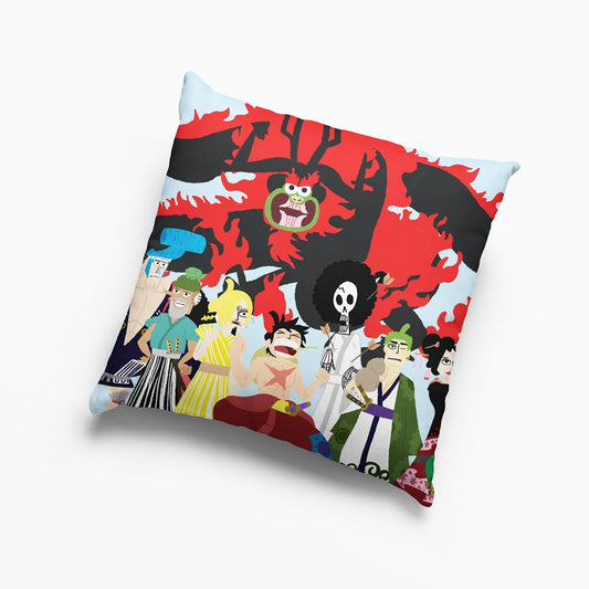 Sumarai Arc One Piece) Abstract Anime Art-min Throw Pillow