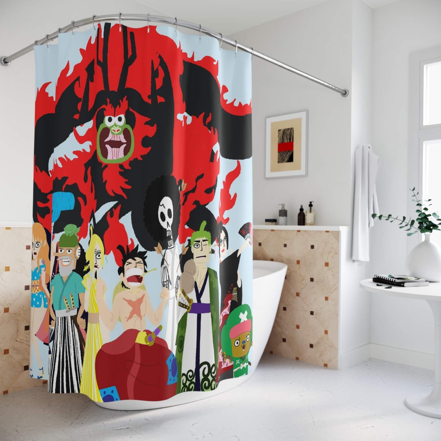 Sumarai Arc One Piece Abstract Anime Art Shower Curtains