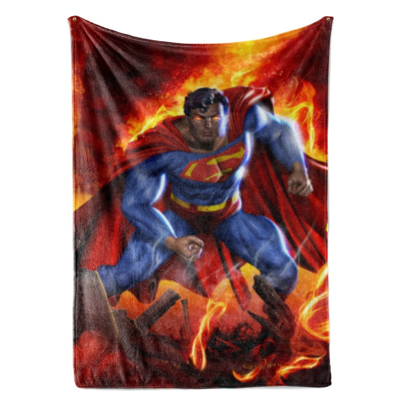 Superman On fire Soft Brushed Blanket