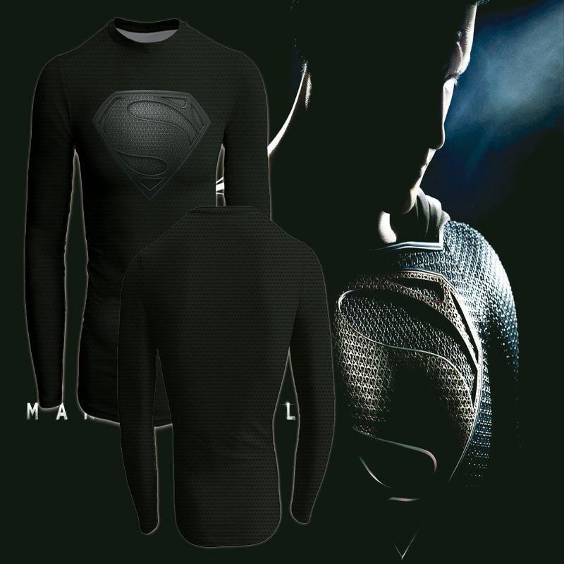 Superman Pure Black 3D Printed Superman Long Sleeve Shirt - Anime Wise