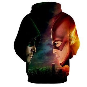 The Flash Red & Arrow 3D Printed Hoodie - Anime Wise