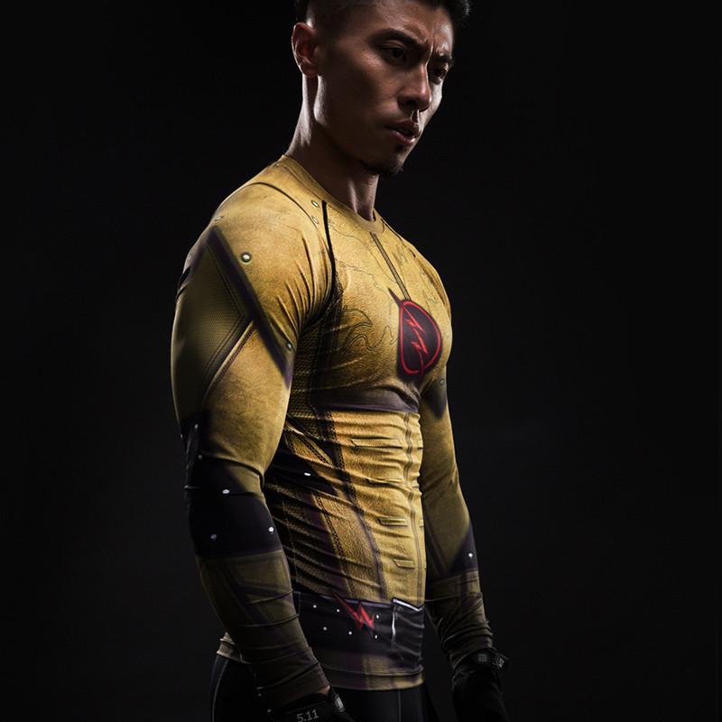 Yellow 3D Printed The Flash Long Sleeve Shirt