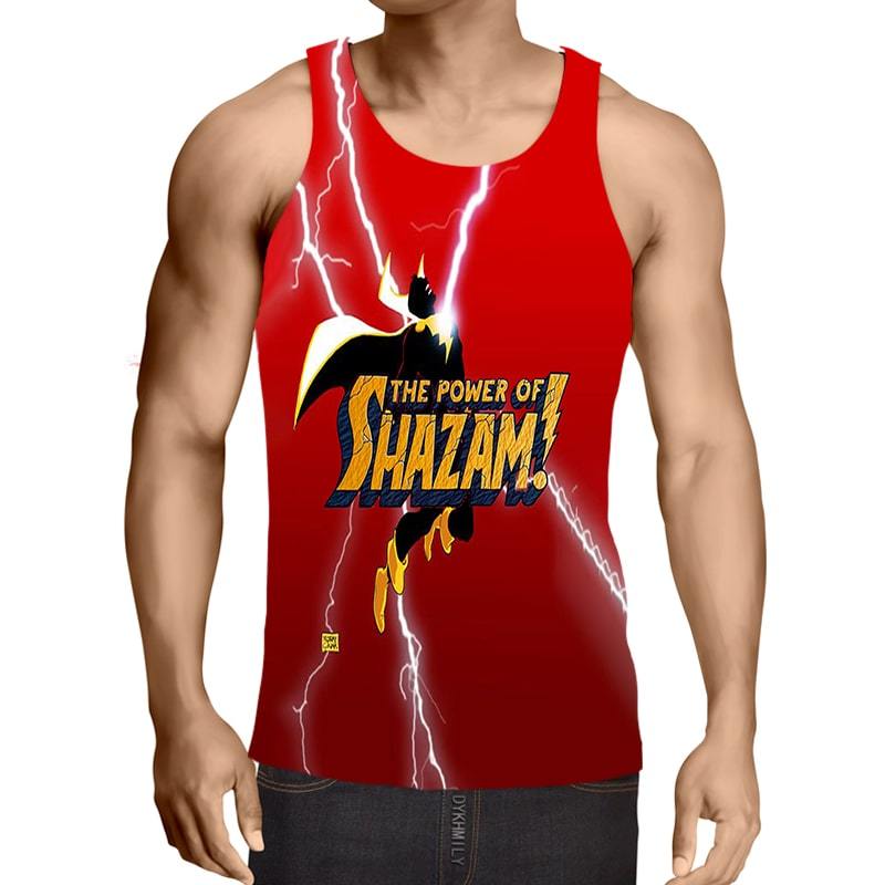 The Power Of Shazam Lightning Red Style Tank Top