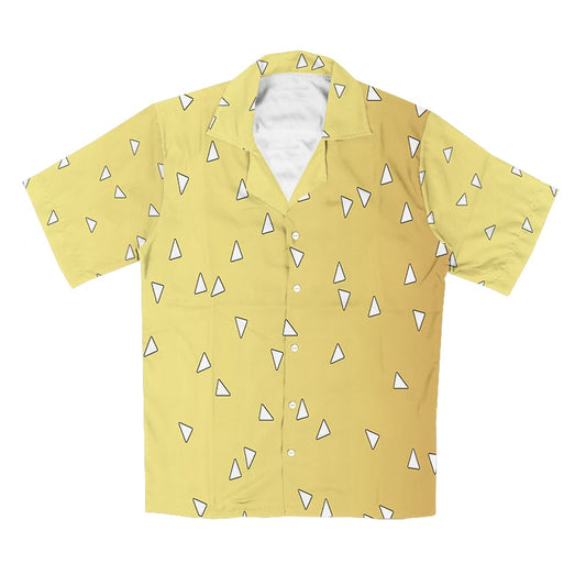 Buy Zenitsu Agatsuma Thunder Breath Minimalist Pattern Button Up Hawaiian Shirt