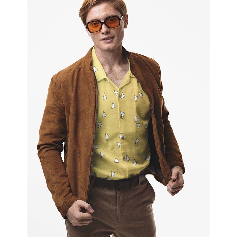 Buy Zenitsu Agatsuma Thunder Breath Minimalist Pattern Button Up Hawaiian Shirt
