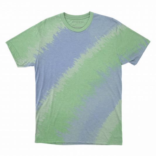 Tie-Dye Green Blue Waves Fusion Casual T-Shirt