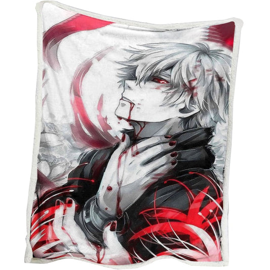 Tokyo Ghoul Root-A Kaneki Ken Modern Pattern Stitched Blanket