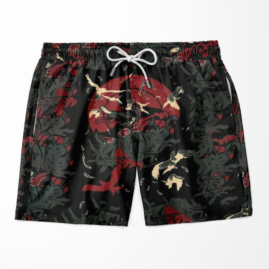 Uchiha Itachi Genjutsu Swim Trunks - Naruto Akatsuki Shorts