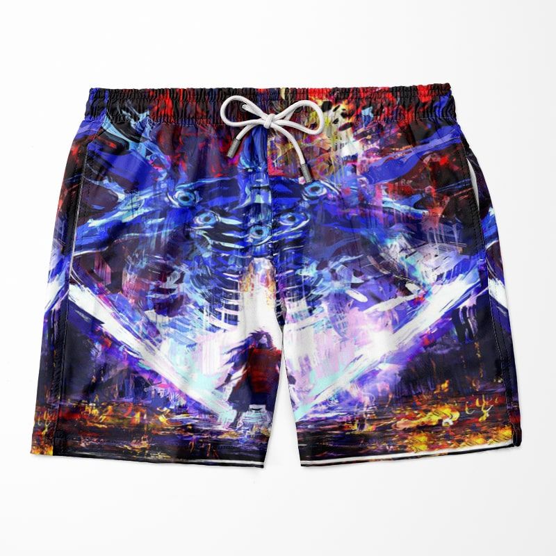 Uchiha Madara Susano Fusion Manga Style Swim Trunk - Akatsuki Naruto Shorts